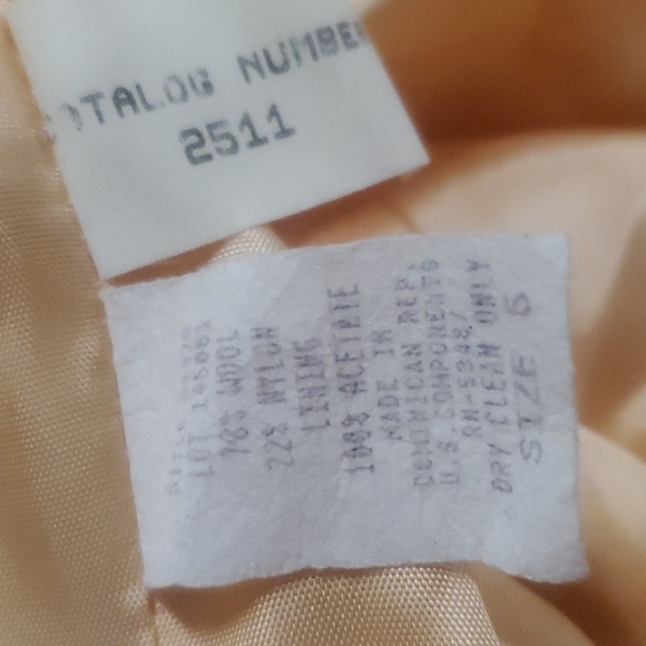 Vtg Casablanca YELLOW Wool Blazer DRESS SIZE 6 - Picture 8 of 8